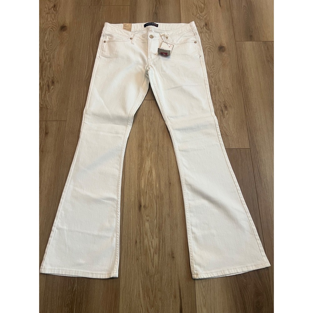 Levi's Flare Jeans White Juniors 11 Medium NWT Ultra Low Rise Stretch 31x31